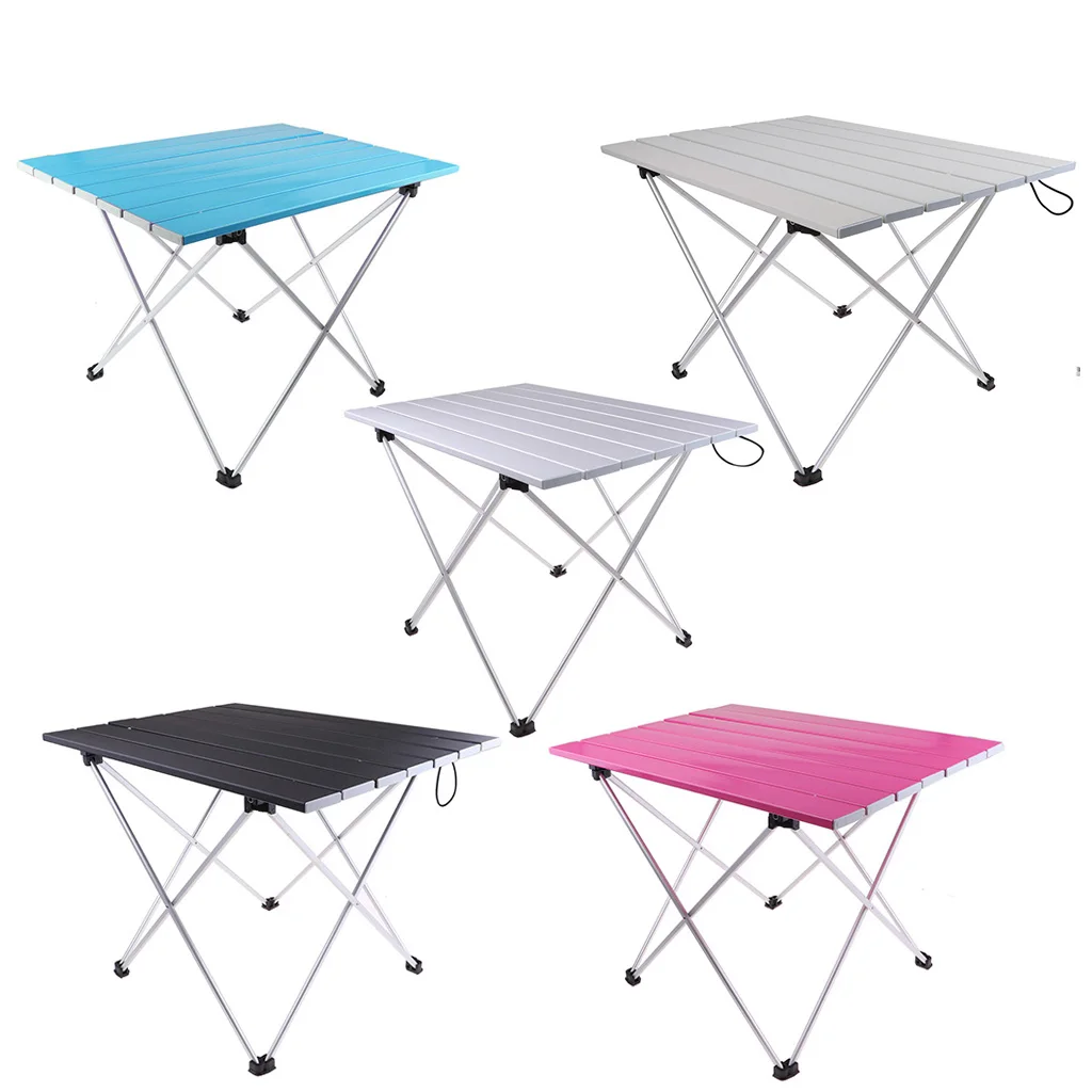 Outdoor Aluminium Foldable Picnic Camping Desk Table Ultralight Compact Size with Storage Pouch Indoor Outdoors Dinner Table
