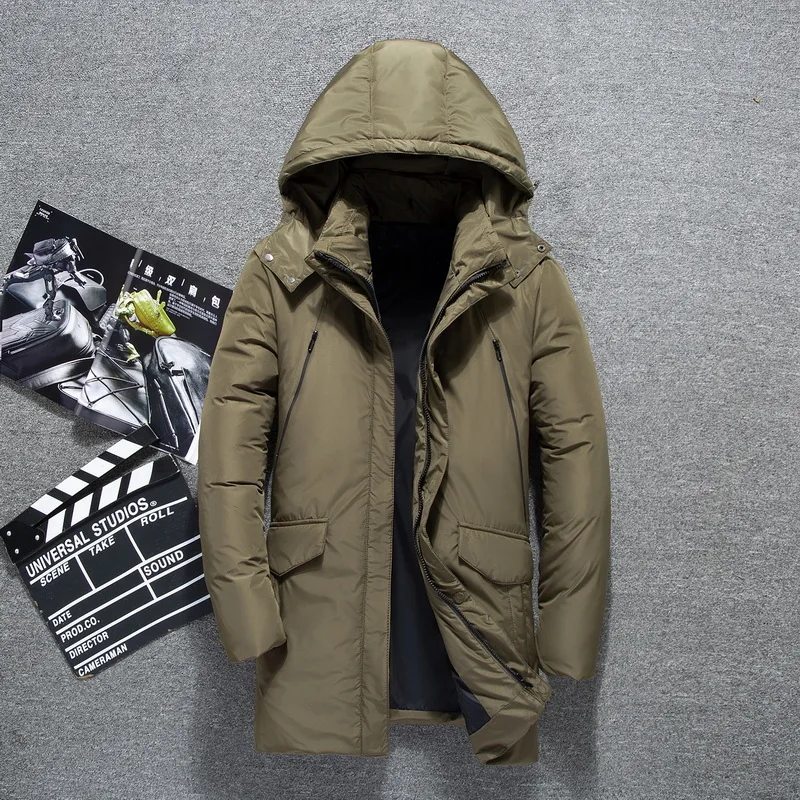 

Winter White Duck Coats Jackets Men Fashion Warm Down Jacket Slim Fit Hooded High Quality Parkas Overcoat JK-793