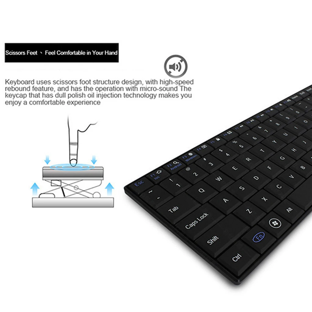 Ultra Slim ABS Plastic Wireless Bluetooth Keyboard For IOS Android Windows PC Slim Portable Keyboard Bluetooth Keyboard 2019 New