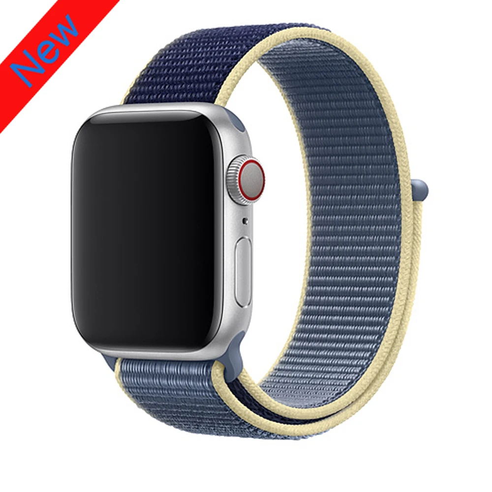 Alaskan Blue Нейлоновый ремешок для Apple Watch band 42 мм 38 мм iWatch 4 band 44 мм 40 мм Браслет спортивная петля ремешок для часов correa ремень дышащий - Цвет ремешка: Alaskan Blue