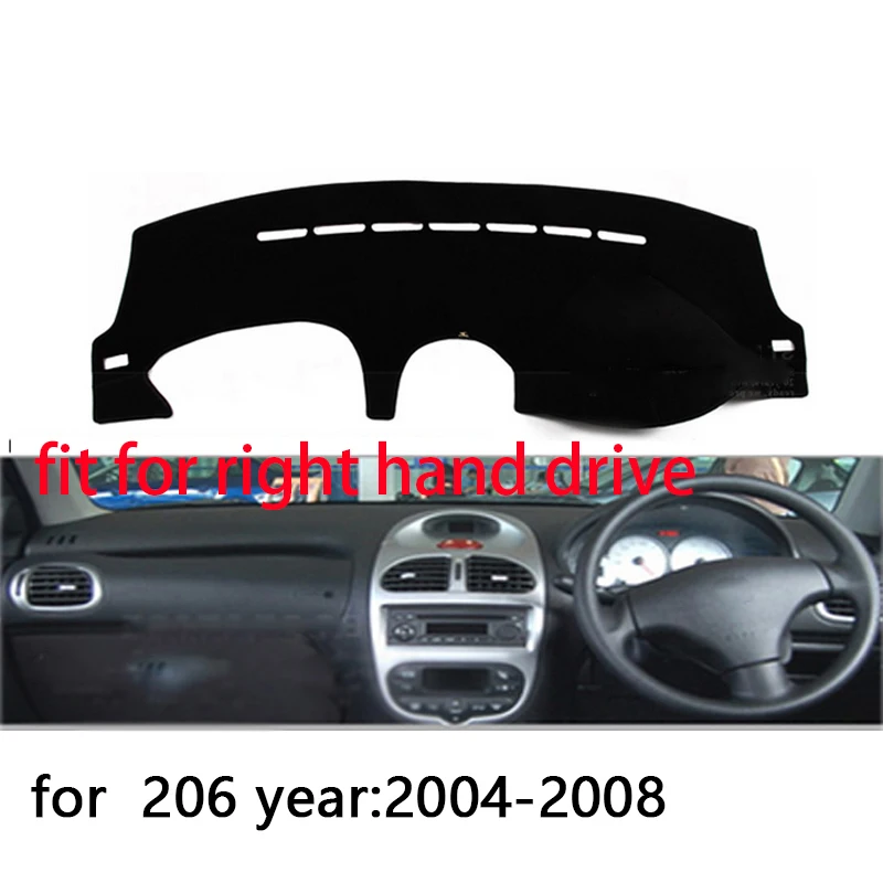 Для peugeot 206 2004-2008 правосторонний и левый ручной привод приборной панели автомобиля чехлы коврик тени подушка коврик ковры аксессуары