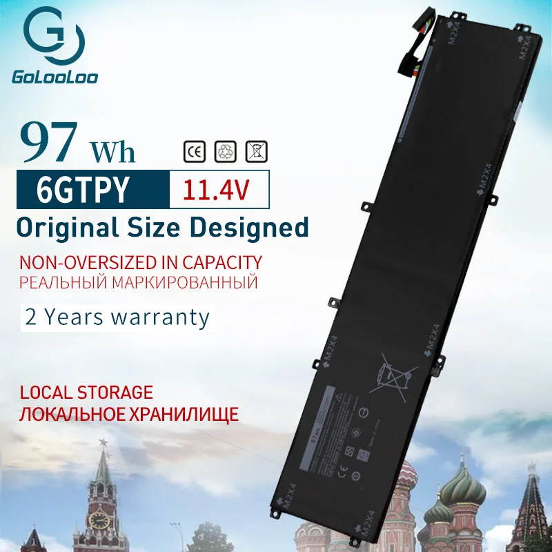Golooloo 11 4 V 97Wh 6gtpy Новая батарея для ноутбука DELL Precision 5520 5530 XPS 15 9570 9560 P56F-001 P83F001