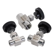 304 игольчатый клапан из нержавеющей стали 1/" 1/4" 3/" 1/2" BSP с одинаковой внутренней резьбой, запорный клапан для воды, газа, масла