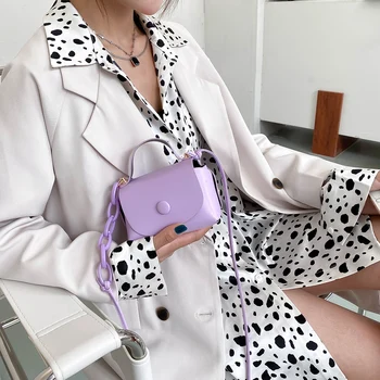 

Mini Crossbody Handbag Solid Color Chain Shoulder Tote Bags PU Leather Women Classic Elegant Crossbody Shoulder Bag
