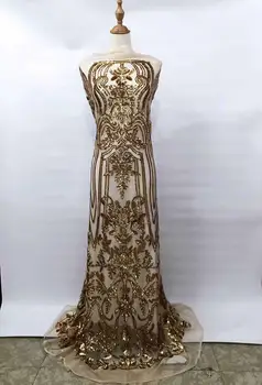 

African Lace Fabric For Wedding Dress High Quality French Lace Fabric With sequins Fashion Nigerian french tulle lace fabrics XSE06