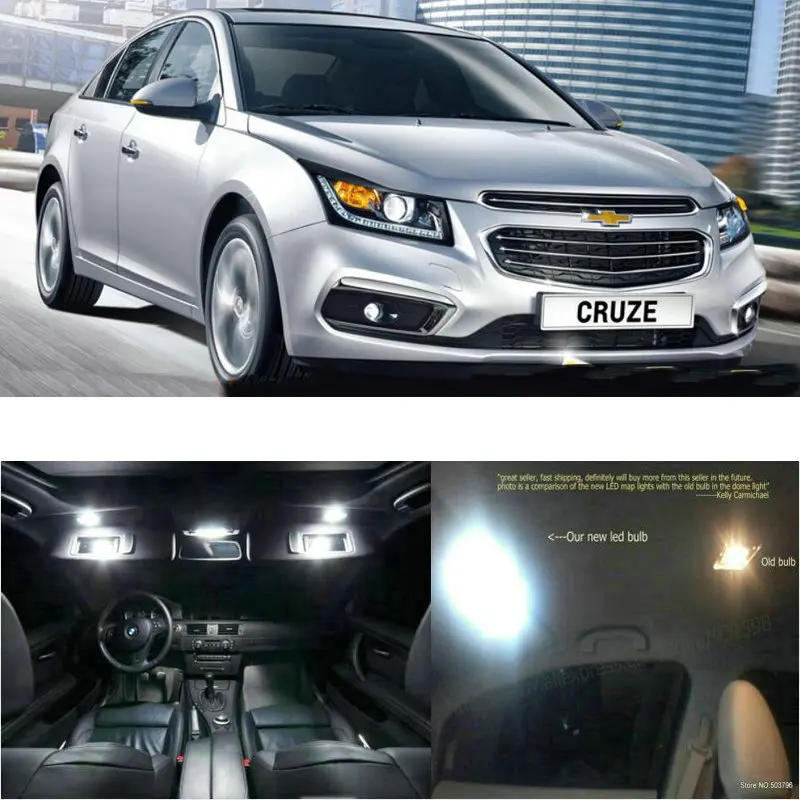 

7 шт., светодиодные лампы для салона автомобиля chevy cruze 2016