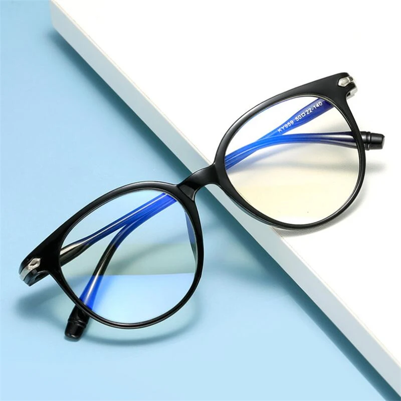 Transparent Tea Vintage Women Short-sight Eyeglasses KY959 Big Frame Oval Prescription Spectacles Diopter 0 -50 -100 To -600 3