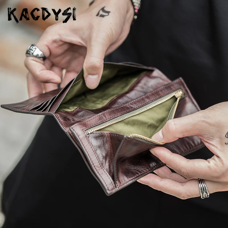 Высокое качество Натуральная Воловья кожа мужской кошелек для наличных длинный