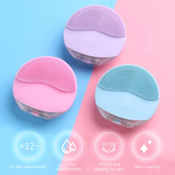 

Silicone Face Cleansing Brush Electric Face Cleanser Ultrasound Facial Cleanser Skin Deep Cleansing Washing Face Massage Brush