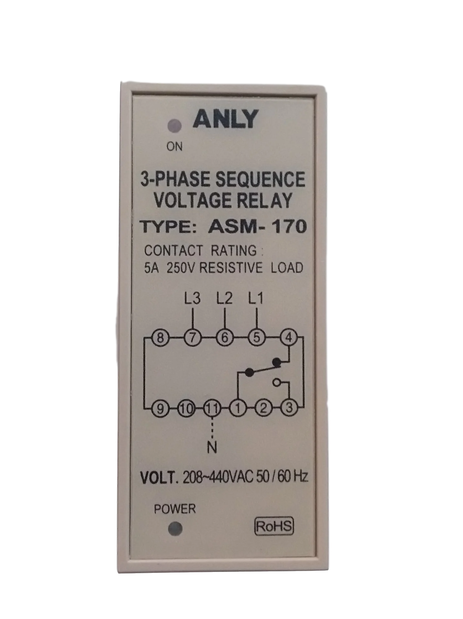 Anly Asm170 Under Reverse Phase Detection Relay Phase Failure And