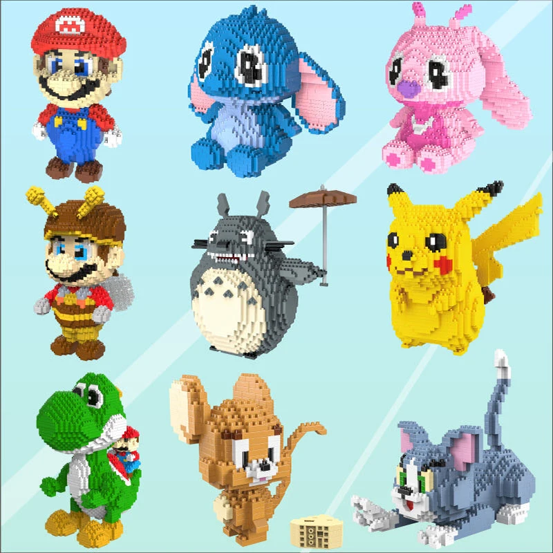 

1500pcs Mini Blocks Big Model Size Blocks Anime DIY Micro Building Block Toys Auction Juguetes Model toy Kids Gifts