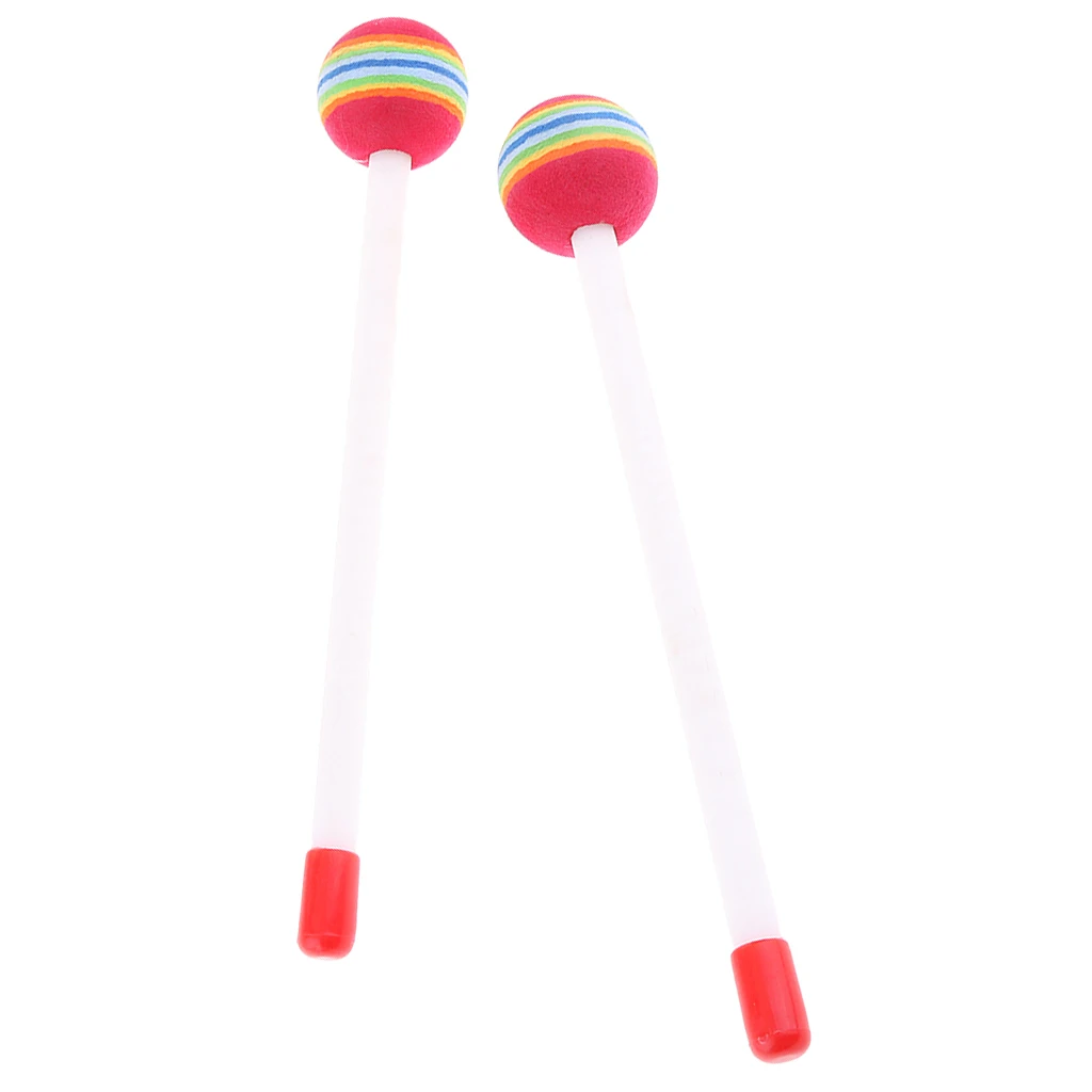 Hand Percussion Hand Drum Mallets Lollipop Head for Baby Children Music Toys Drum Knock Hammers Sticks