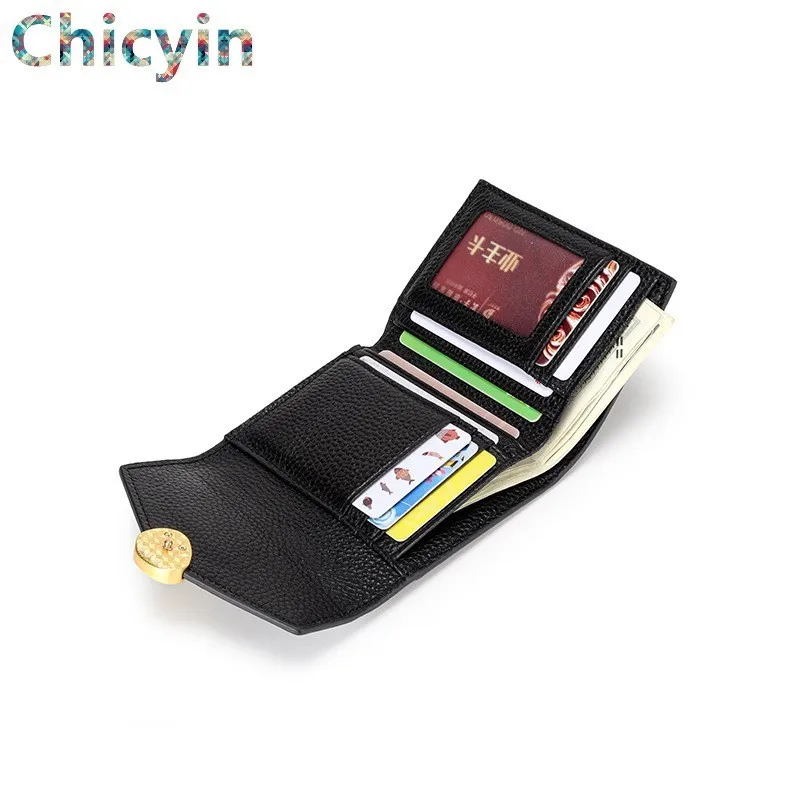 

Rfid Short Women Wallet Genuine Leather Designer Small Slim Female Purse Card Holder Fashion Zipper Pocket Coin Purse Bag