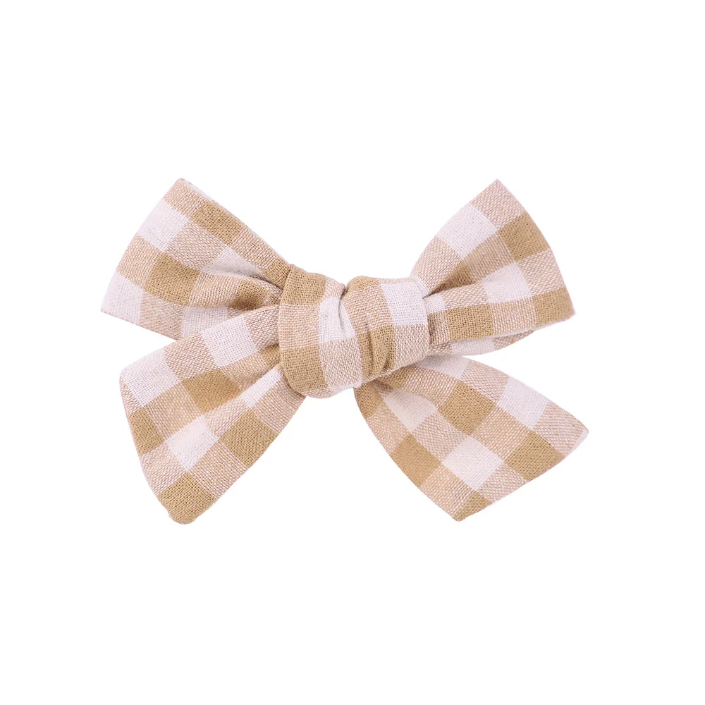 Fashion Baby Girls Bangs Hairpin Cute Plaids Print Bowknot Princess Hair Clips Simple Bows Headwear Infant Accessories Kids Gift accessoriesdiy baby  Baby Accessories