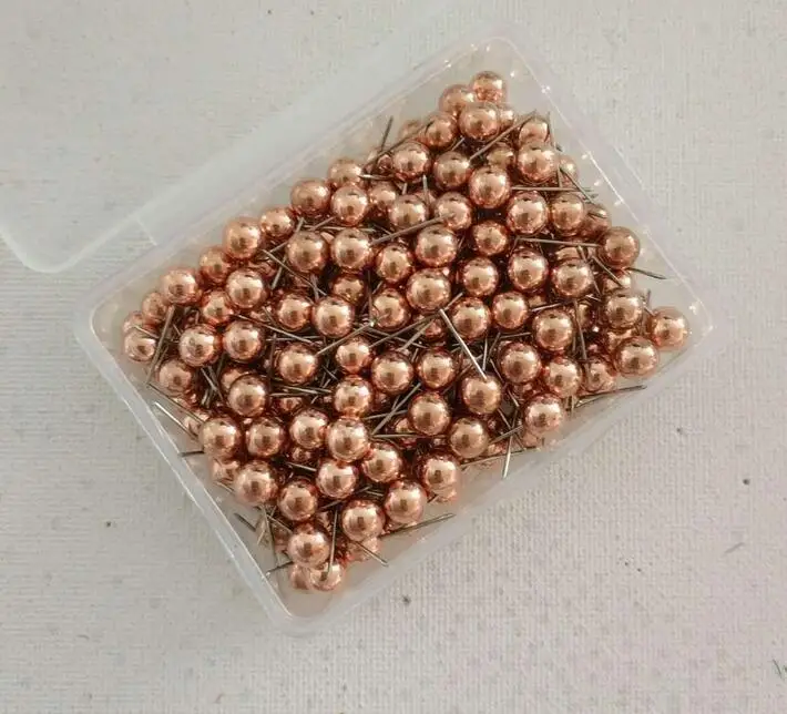 Rose gold 400 шт./компл. модные Швейные иглы металлический пластиковая булавка иглы из пробкового дерева Офис фиксированной вязальные спицы Свадебная заколка US009 - Цвет: Rose gold