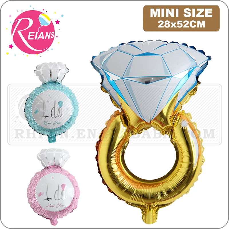 

Small Diamond Ring Foil Balloon for Anniversary Wedding Decoration Valentine's Day Decor Balloon Engagement Decorative Supplies