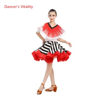 

New Adult Child Latin dance costume senior spandex long sleeves latin dance dress for women/child latin dance dresses S-4XL