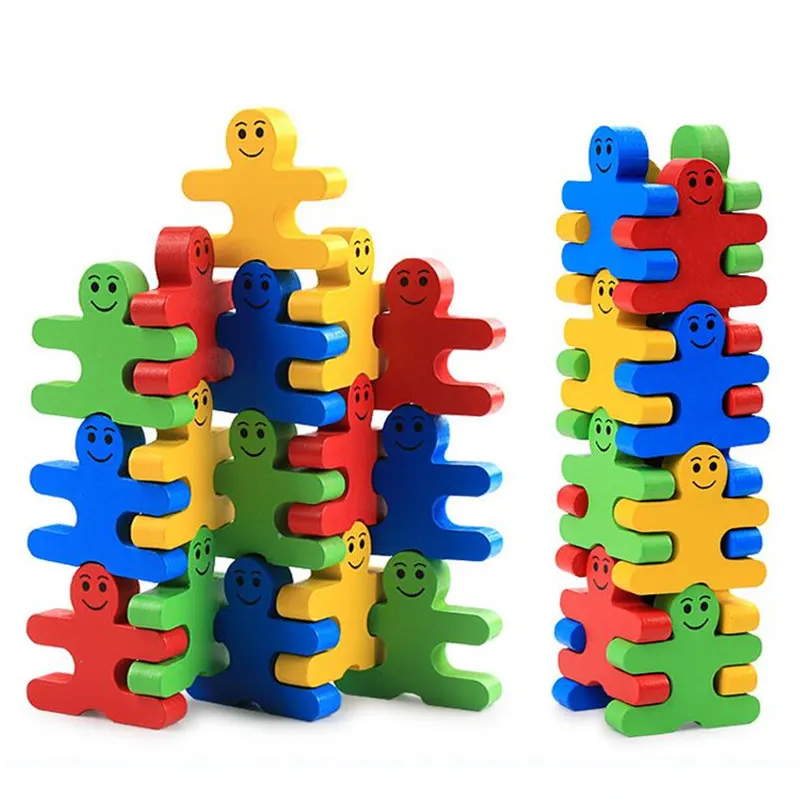 

16pcs/Set Montessori Toy Wooden Educational Toys for Children Early Learning Materials Baby Intelligence Balance Villain Games