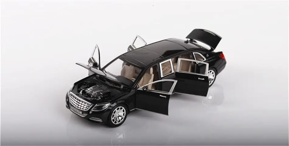 1/24 Maybach S600 металлическая модель автомобиля литая под давлением сплав высокая имитация, модели автомобилей 6 дверей можно открыть инерционные игрушки для детей Difts