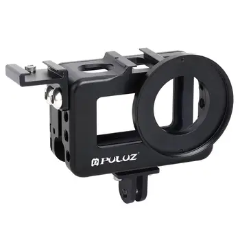 

PULUZ Housing Shell CNC Aluminum Alloy Protective Cage with 52mm UV Lens & Cold-shoe Base & Base Adapter for DJI Osmo Action