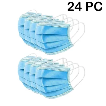 

24pcs Disposable Facemask Cotton 3 Layer Ply Filter mouth Face Masker Breathable Bacteria Proof Adult Kid Protective maskes