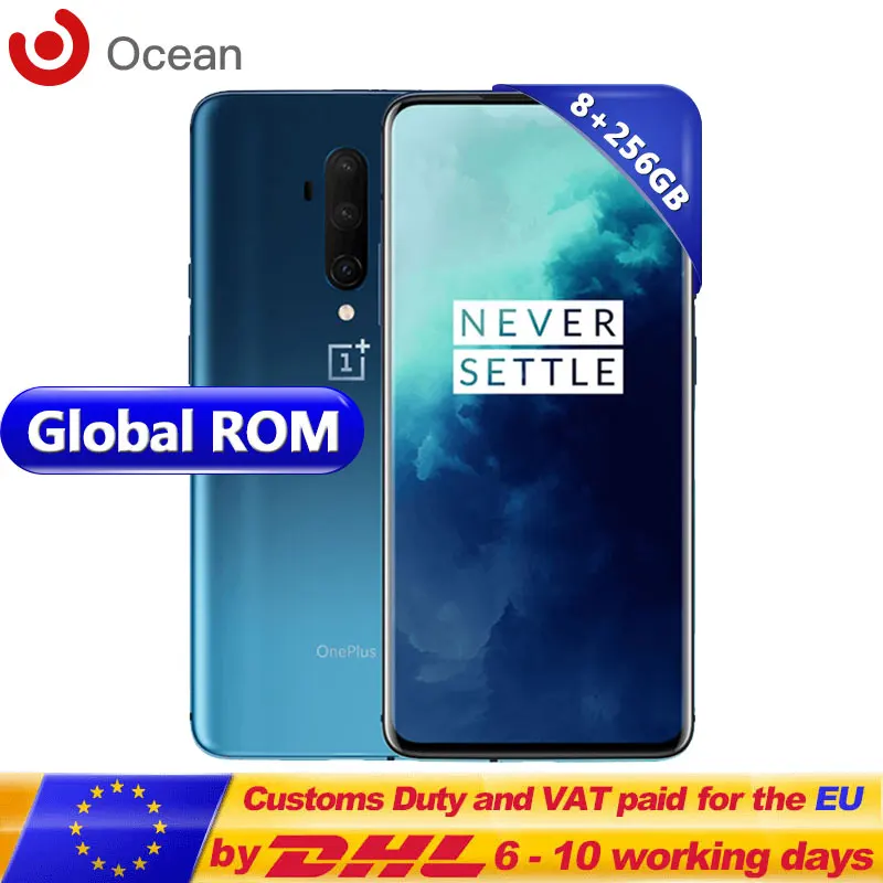 Глобальная ПЗУ, OnePlus 7T Pro Snapdragon 855 Plus, 8 ГБ ОЗУ, 256 Гб ПЗУ, 6,67 ''AMOLED, экран с частотой обновления 90 Гц, тройная камера 4085mA