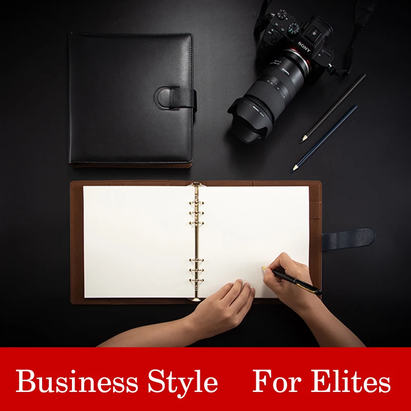 Кожаный квадратный блокнот А5 дневник в твердом переплете черный коричневый