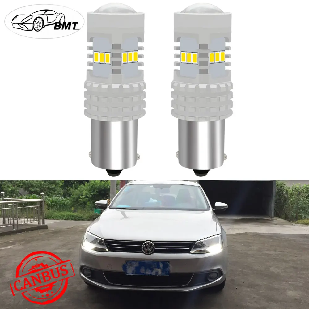 

BMT Canbus No Error P21W LED DRL Daytime Running Light For VW Volkswagen Jetta 6 MK6 2011 - 2016 2017 Xenon White 1500LM