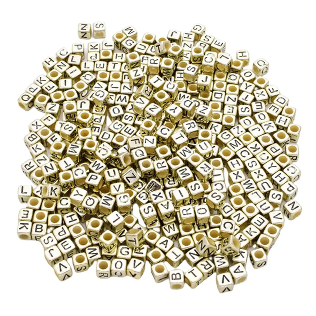 

200pcs Mix Letter Beads Square Alphabet Beads Acrylic Beads DIY Jewelry Accessorie Making For Bracelet Necklace Accessories
