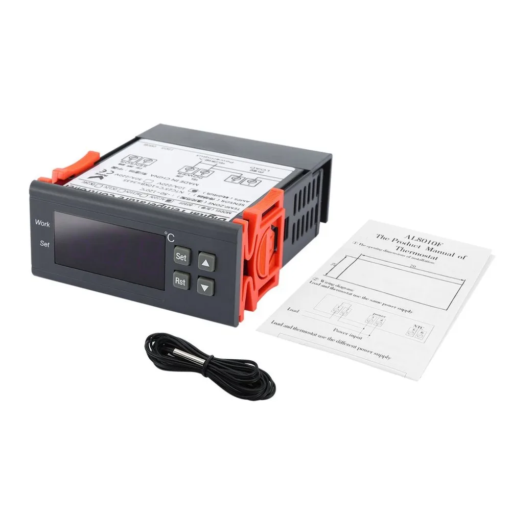 AL8010F 220V цифровой дисплей термостат Интеллектуальный переключатель контроля температуры для морозильной камеры и аквариума контроль температуры
