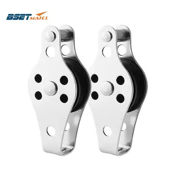 

2PCS SS316 Pulley Blocks Rope Runner Kayak Boat Accessories Canoe Anchor Trolley Kit for 2mm to 8mm Rope