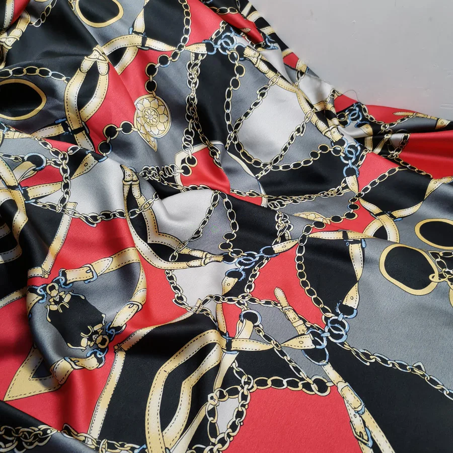 Вечернее платье атласная Ретро цепь Дворцовый стиль ткань креп-сатин Мягкий DIY шитье ремесло Глянцевая Пижама ткань