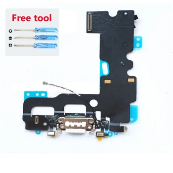 

KiKiss Original Charger Charging Port Dock USB Connector Flex Cable For iPhone 7 4.7" Headphone Audio Jack Ribbon White