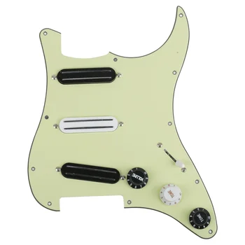 

Hricane Electric Guitar 3-ply Dual Rail Pickup Electric Guitar Loaded Prewired Pickguard Set SSS Green for Guitar