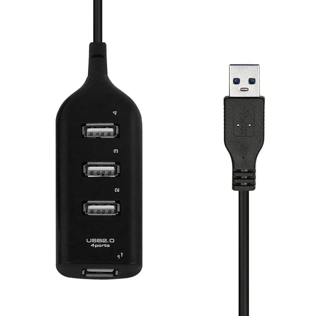 Портативный 4 Порты и разъёмы USB 2,0 High Speed USB HUB портативных ПК тонкий маленький мини USB разветвитель адаптер для мобильного телефона портативных ПК