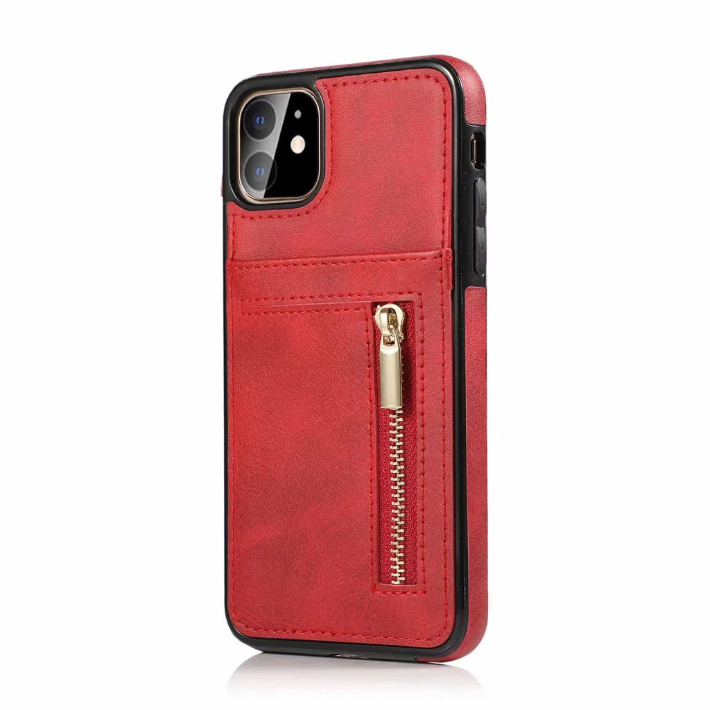 Защитный чехол с отделениями для кошелька кошелек на молнии iPhone 11 Pro 5 8 дюймов