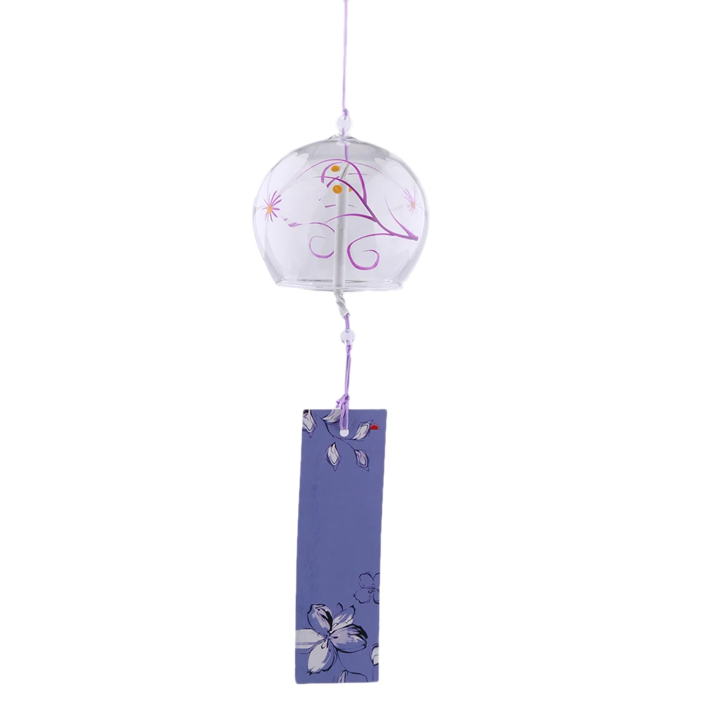 Japanese Culuture Glass Wind Bell Furin Wind Chimes Home Hanging Decor
