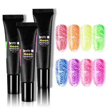

Beautilux Neon Stamping Gel Nail Polish Summer Highlight Nails Art Design Gels Lacquer UV LED Gel Varnish DIY Nail Print 8ml