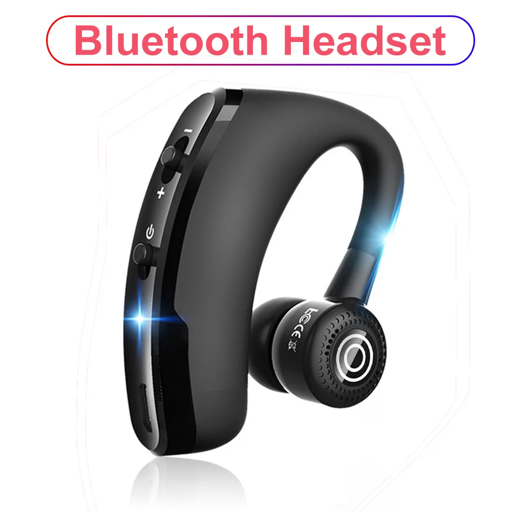 Wireless Bluetooth Earphone V9 Car Handsfree Stereo Business Headsets Ear hook headphone with Mic Voice Control For Drive iPhone