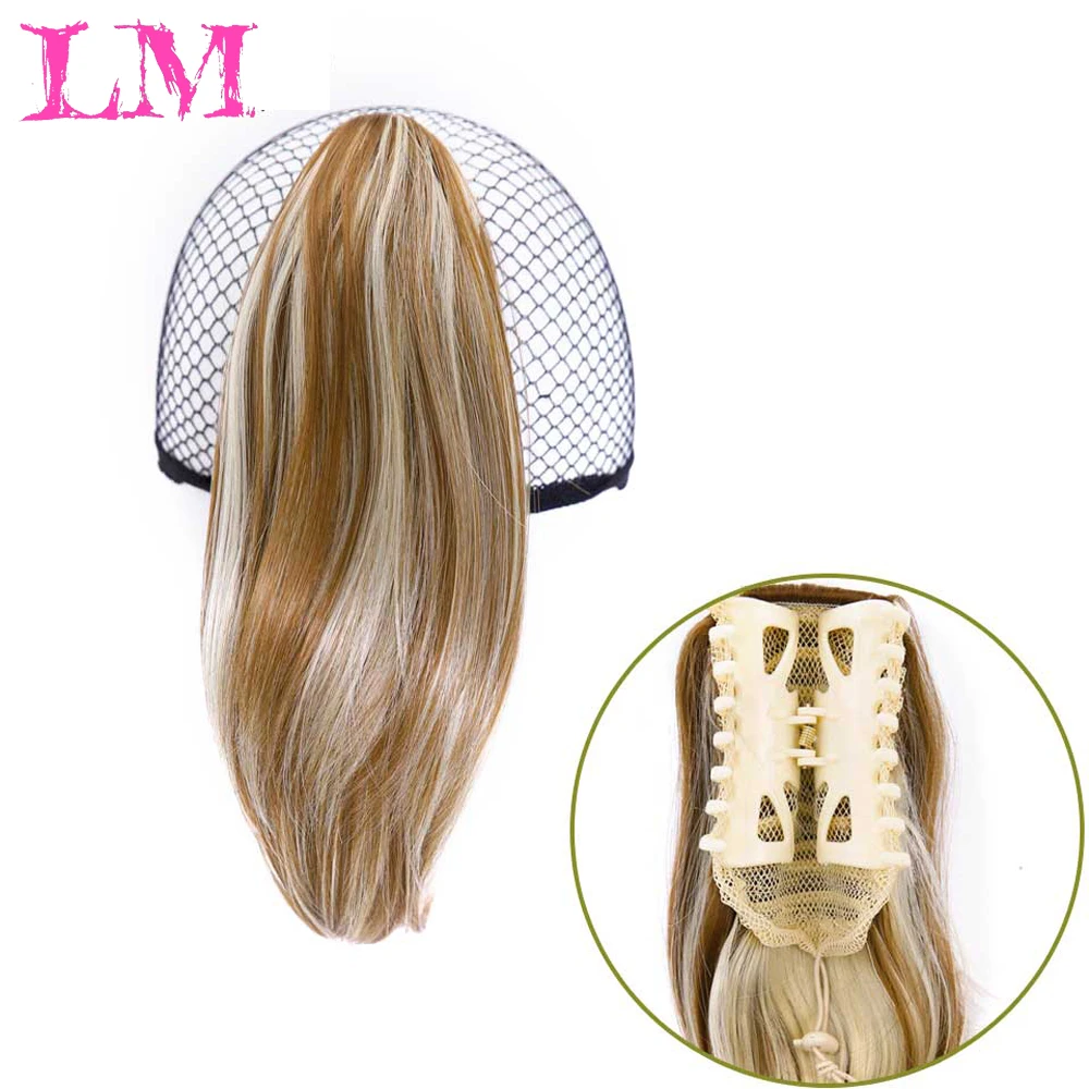 

LiangMo Side continuous short claw drawstring ponytail natural synthetic hair claw hair ponytail heat-resistant fiber short hair