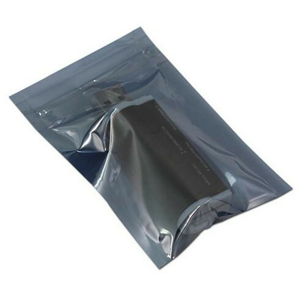 100 шт. антистатическая защитная сумка с полупрозрачным замком-молнией, самозакрывающаяся сумка 10*15 см, Алюминиевая сумка для хранения