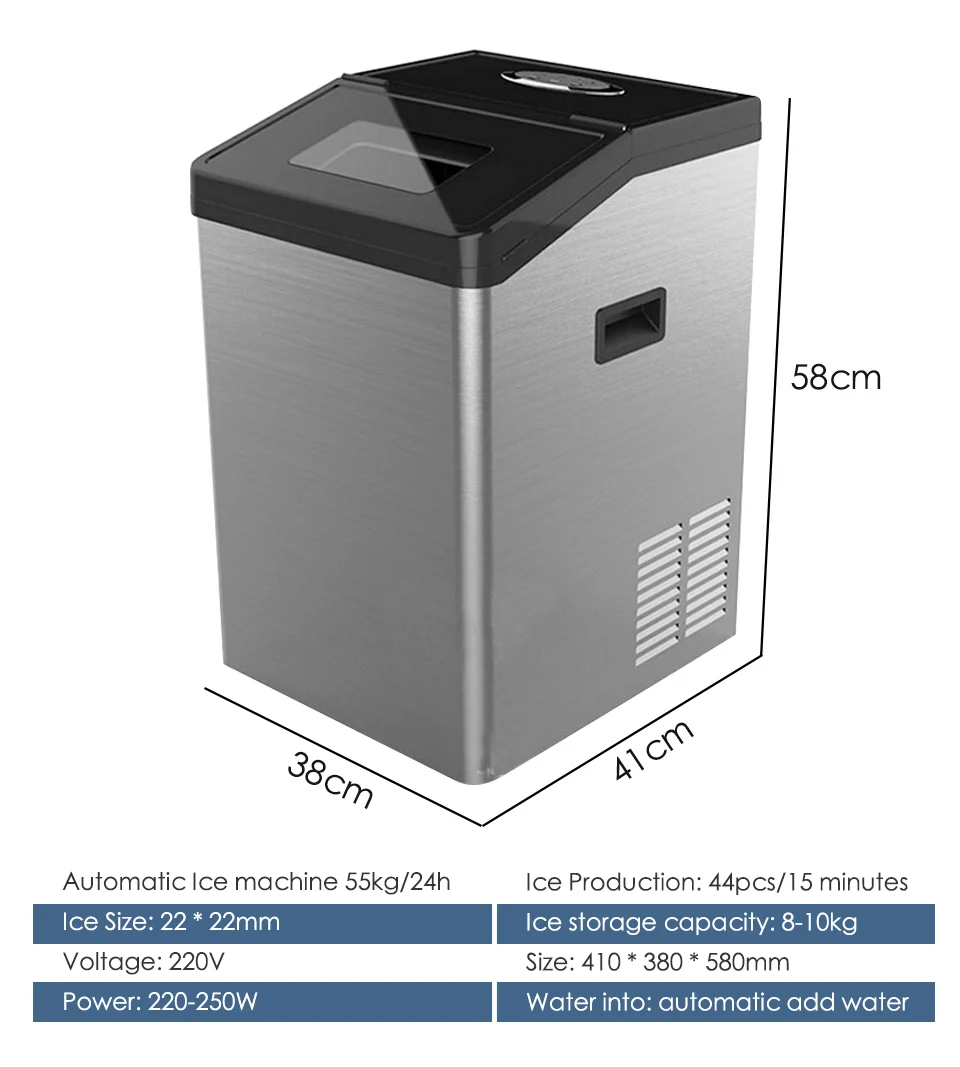 XEOLEO кубик льда автоматический льдогенератор 55 кг/24 часов Ice Cube машина коммерческих льда для лаборатории/Coffeeshop