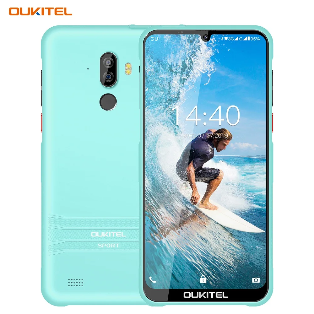 OUKITEL Y1000 Android 9,0 смартфон 6,0" 19,5: 9 MT6580P 2 Гб ОЗУ 32 Гб ПЗУ 3600 мАч отпечаток пальца мобильный телефон - Цвет: Blue