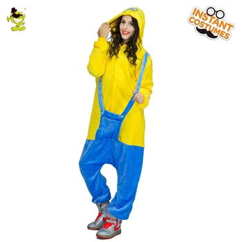 

Unique Adult Woman Miniion Pajamas Costumes Loose and Comfortable Home Jumpsuit Carnival Party Stage Performance Props Custumes