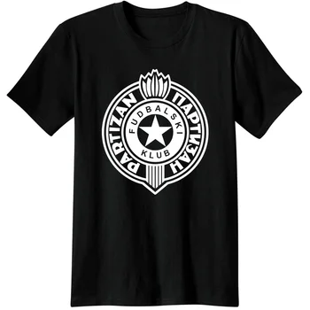 

FK Partizan Belgrade Serbia t shirt black short Dusan Vlahovic Alan Stevanovic Nemanja Mihajlovic fan Camiseta T-Shirt club FC