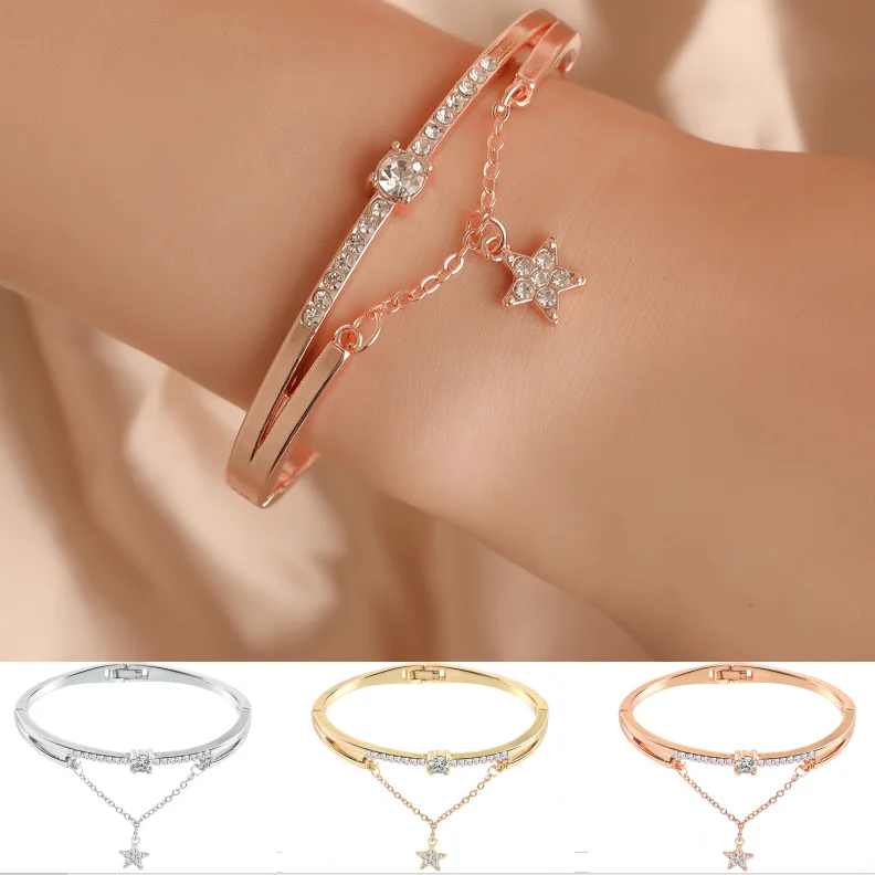 New Fashion Roman Style Woman Bracelet Wristband Crystal Bracelets Gifts Jewelry Accessories Fantastic Wristlet Trinket Pendant