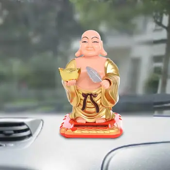 

Solar Powdered Buddha Statue Flip Flap Pot Swing Toy Car Home Office Ornament