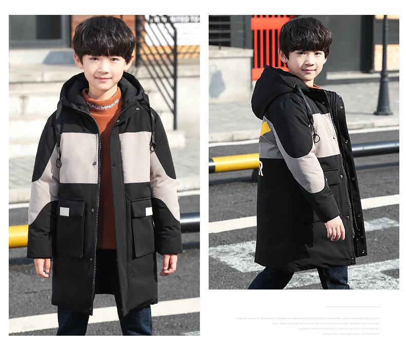 new children clothing boy clothes warm winter down cotton jacket Hooded coat windproof thicken outerwear kids parka 5-16Y