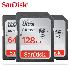 SanDisk Ultra SD карта 128 Гб 64 ГБ 32 ГБ 16 ГБ SDHC/SDXC карта UHS-I 80 МБ/с./с. карта памяти класс 10 камера SD для записи Full HD