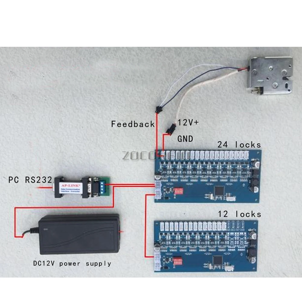 50CH Smart electronic cabinet Lock Control board Smart locker Storage Cabinet controller 12V/24V RS485